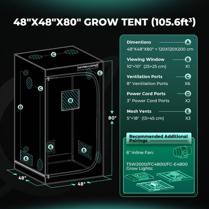 Mars Hydro Grow Zelt 100cm x 100cm x 180cm